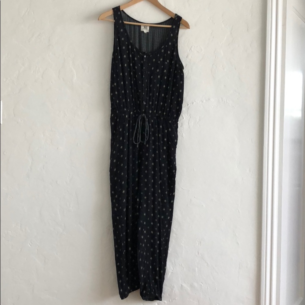 Navy w/ pattern anthropology jumpsuit